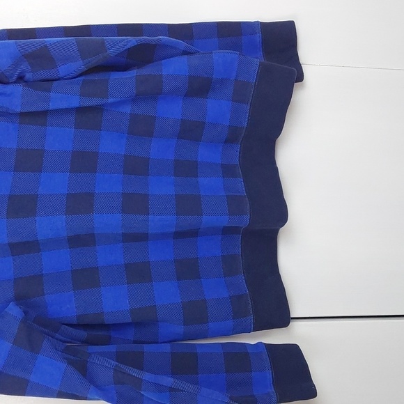 Lands' End Cobalt Blue Checker Sweater 1/4 Zip Heavyweight Warm Sz.XL - Picture 7 of 9
